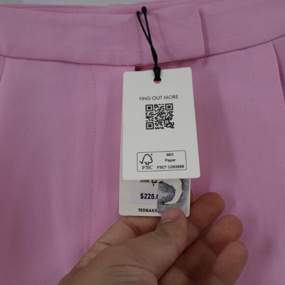 NWT Ted baker pants women's 3 MYYIAT slim trousers pleated lilac high waist - Picture 5 of 16